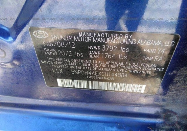 Hyundai Elantra cena 11000 przebieg: 246224, rok produkcji 2012 z Warszawa małe 56